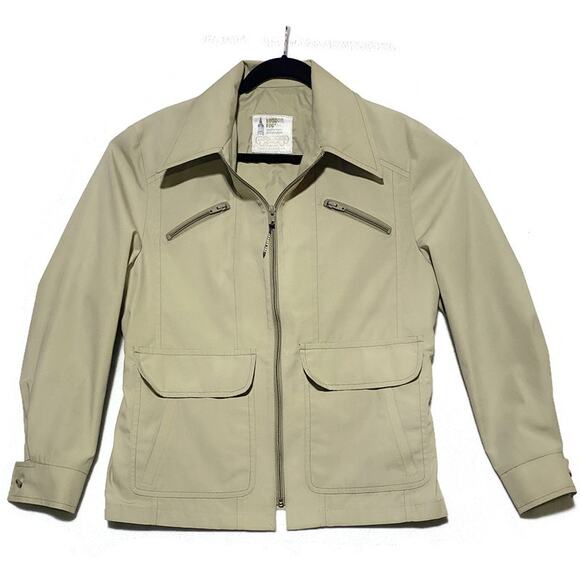 London Fog Zip Up Jacket Women's Size Medium 40 Tan Lined With Pockets - Picture 1 of 8